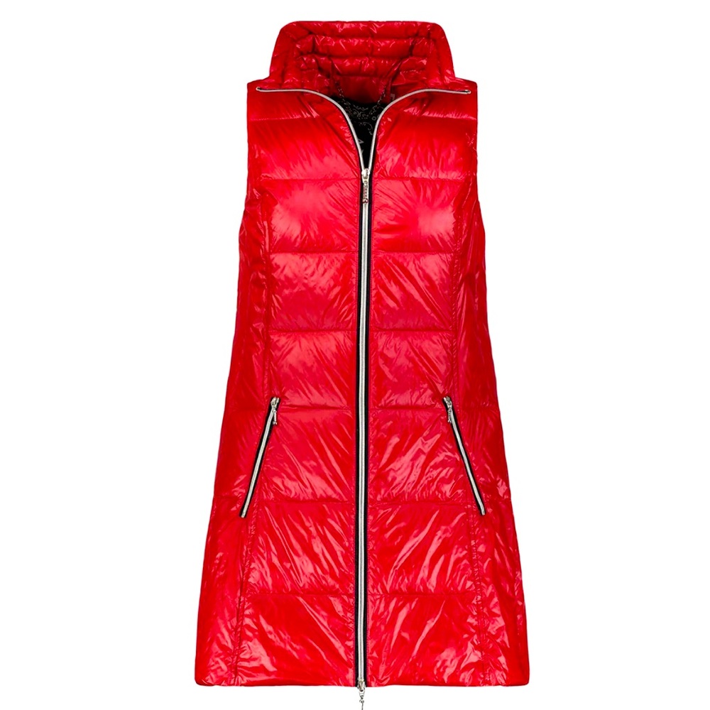 Kristine Chase XL long vest red - down filled